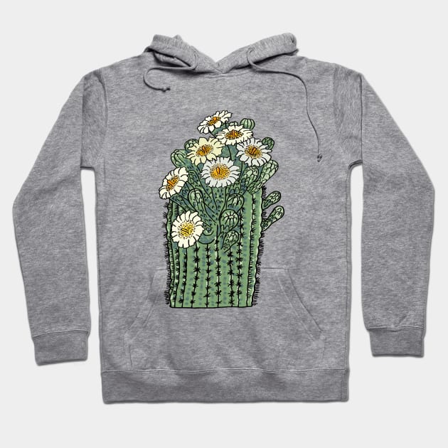 Arizona States Flower : Saguaro Cactus Blossom Hoodie by Hanatist Studio